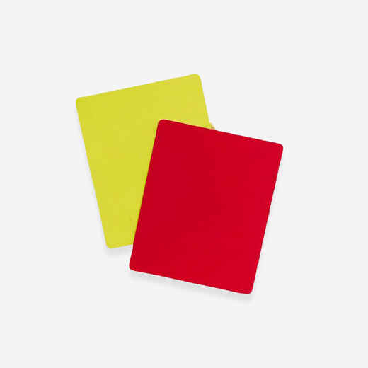 
      Jeu de cartons arbitre jaune rouge
  